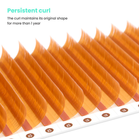 Apricot-Brown-colored-lashes-0.05mm-stable-curl